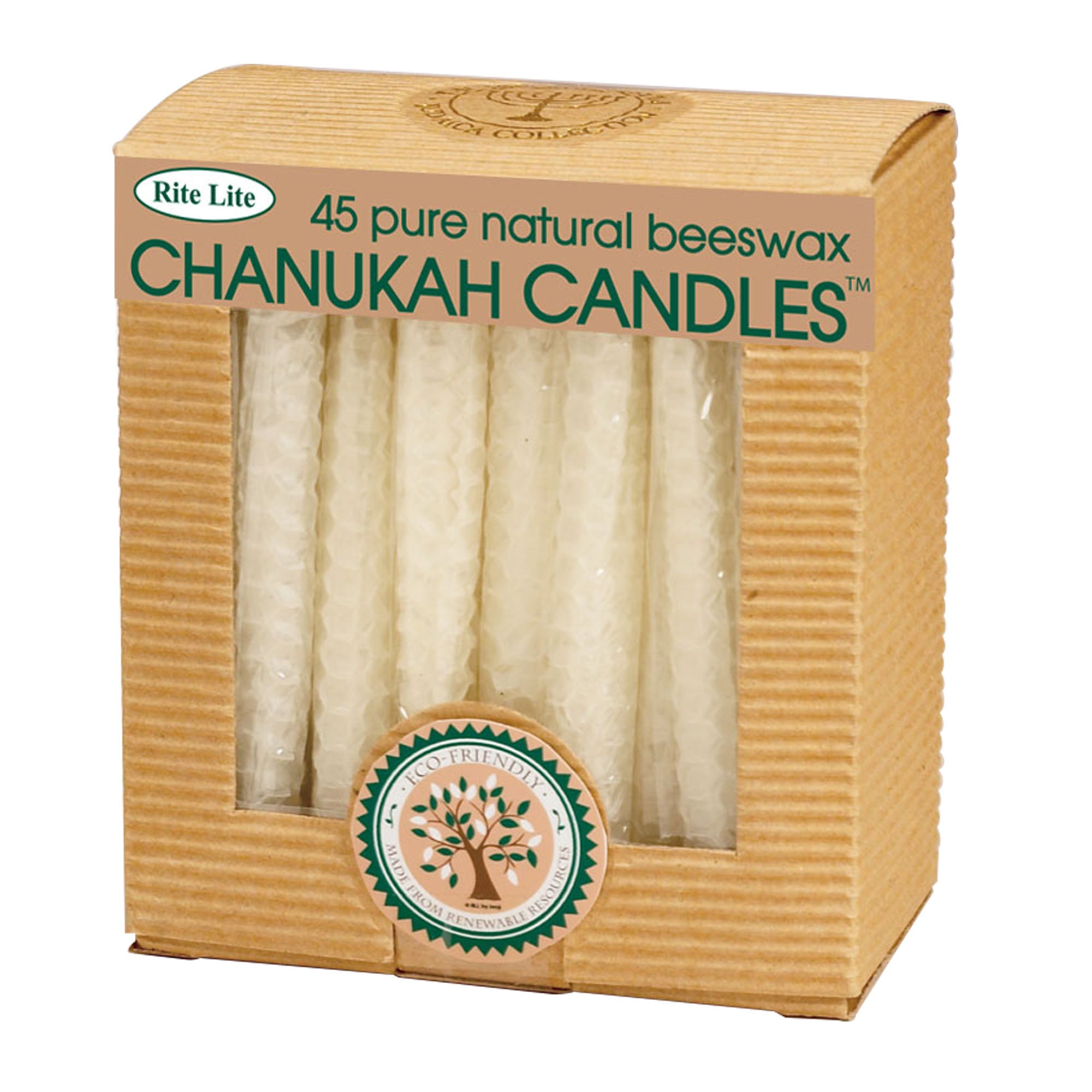 Pack Of 45 White Eco friendly Natural Beeswax Hanukkah Candles 4
