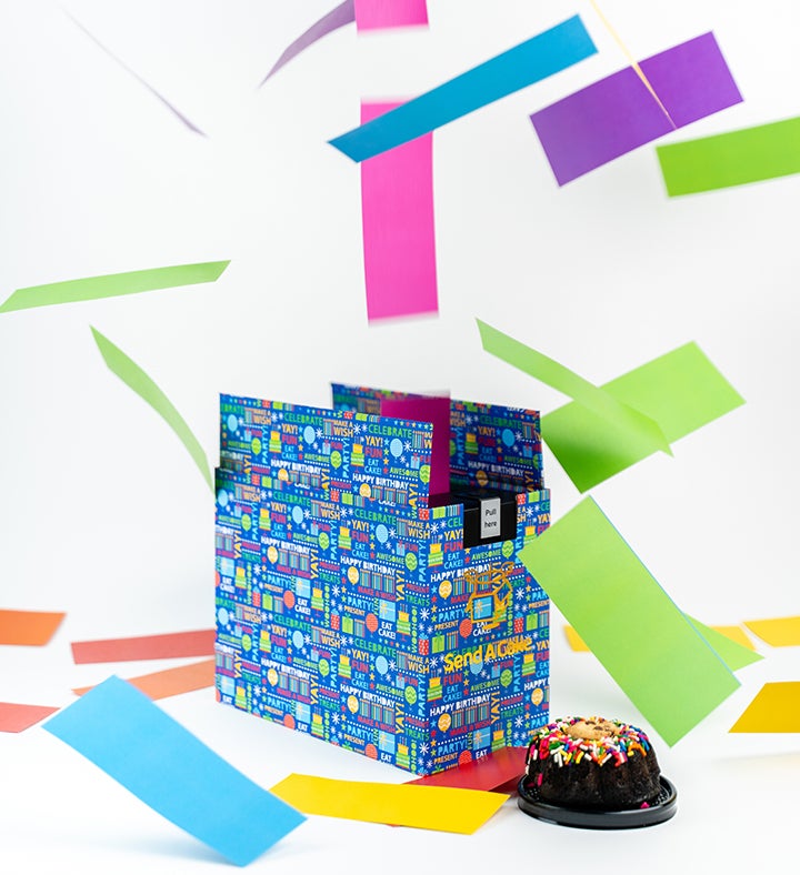Rainbow Surprise Box with Cake