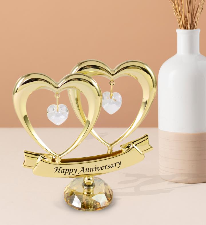 Double Heart Happy Anniversary Ornament