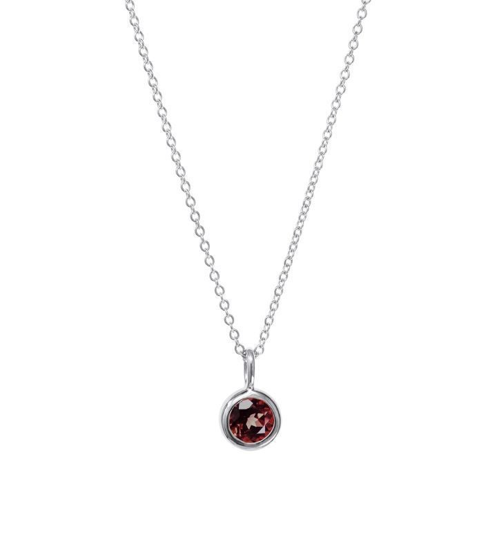 Silver Birthstone Necklace