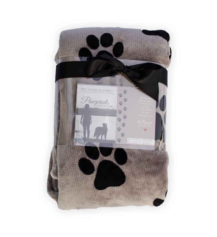 Pet Hugs Blanket: Pawprints Left By You Memorial Blanket