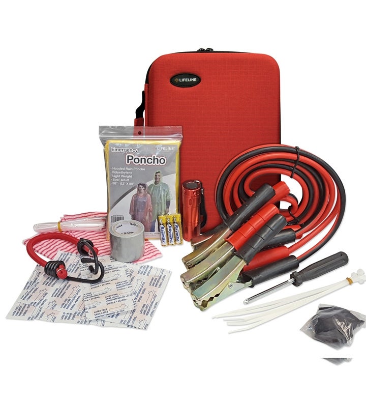 Lifeline 35   Piece Emergency Roadside Kit Hard Shell Bag