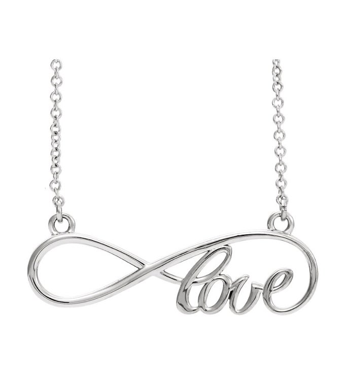 Infinity Love Necklace, Sterling Silver