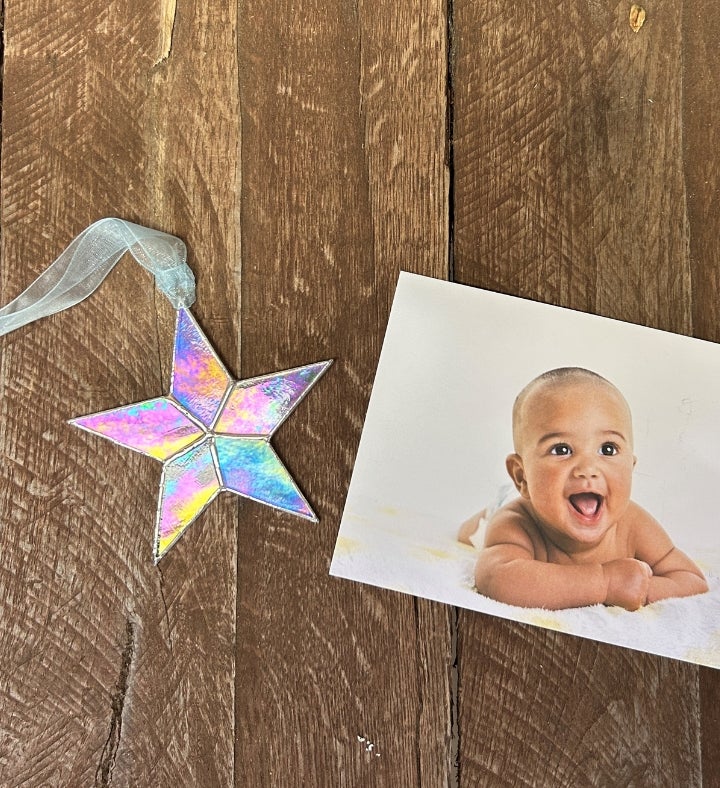 Little Star: Baby Boy Gift Handmade Stained Glass Star