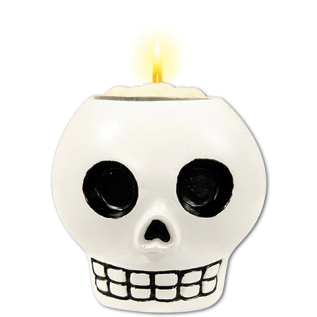 6 White & Black Day Of The Dead Diy Skull Tea Light Candle Holder 6 Oz.