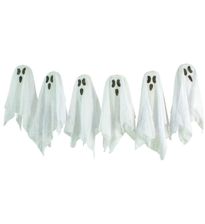 6 Piece Ghost Family Halloween Porch Display Decoration Set