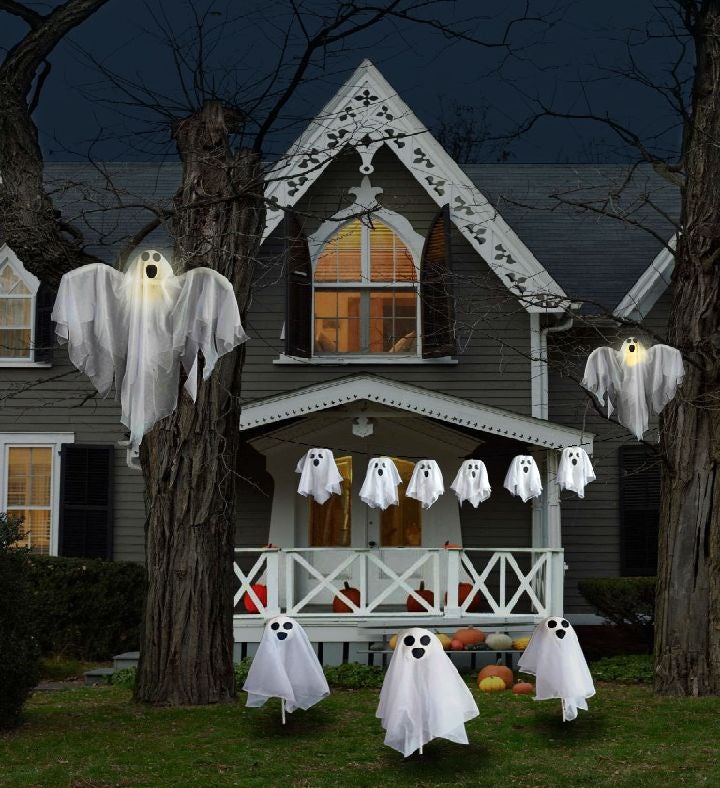 6 Piece Ghost Family Halloween Porch Display Decoration Set