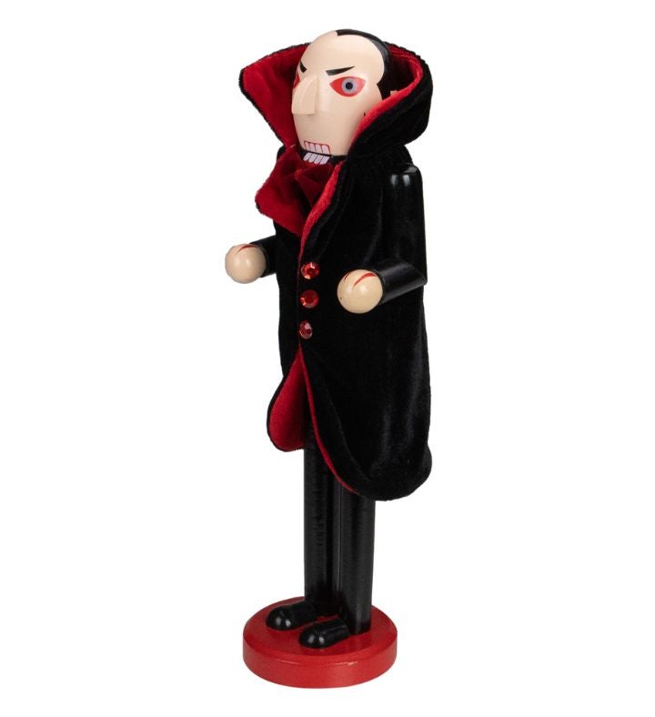 Black And Red Wooden Vampire Halloween Nutcracker