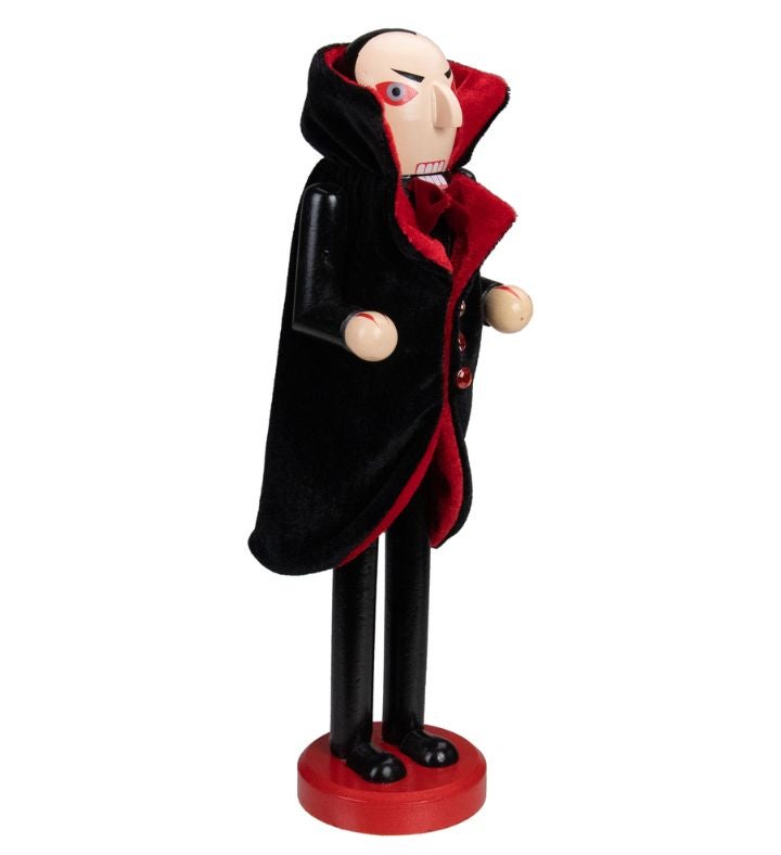 Black And Red Wooden Vampire Halloween Nutcracker