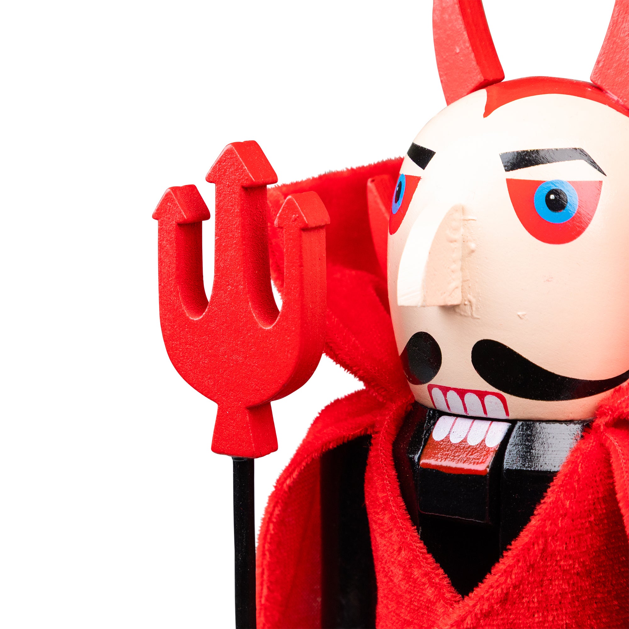 Red And Black Devil Holding Pitch Fork Halloween Nutcracker