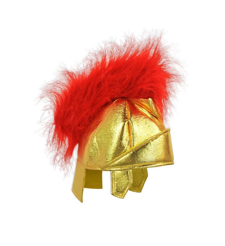 Pack Of 6 Italian Holiday Red And Gold Roman Helmet Costume 22”