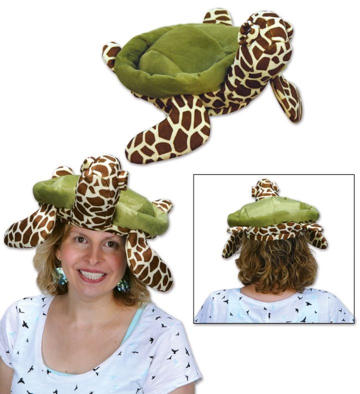 Pack Of 6 Plush Sea Turtle Adult Women's Hat Costume   One Size