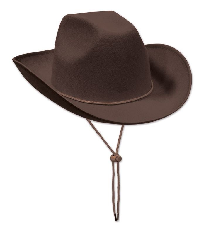 Club Pack Of 6 Brown Men Adult Cowboy Hat Costume   One Size