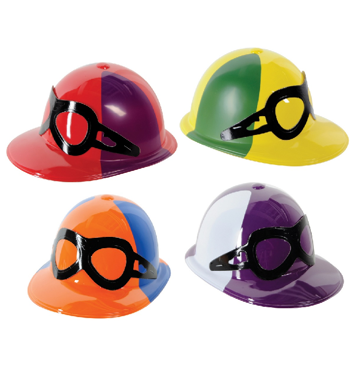 Club Pack Of 48 Vibrantly-colored Jockey Party Helmets Costume