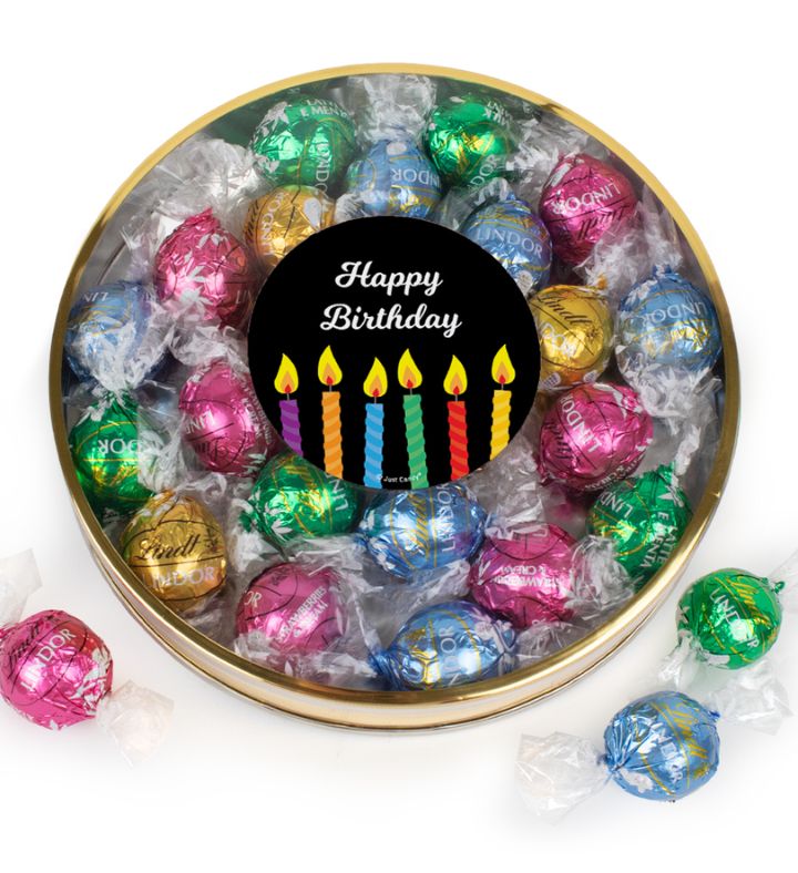 Birthday Candles Gift Tin Filled With Lindor Truffles By Lindt