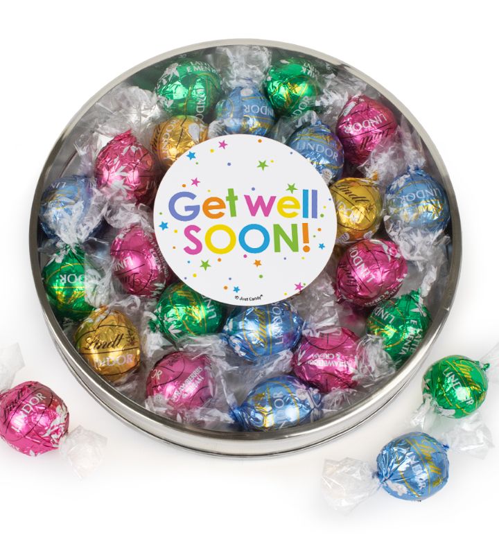 Get Well Soon Gift Tin Filled With 45 Lindor Truffles By Lindt