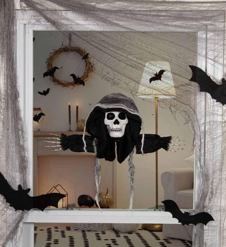 10" Spooky Skeleton 3-d Halloween Window Decoration