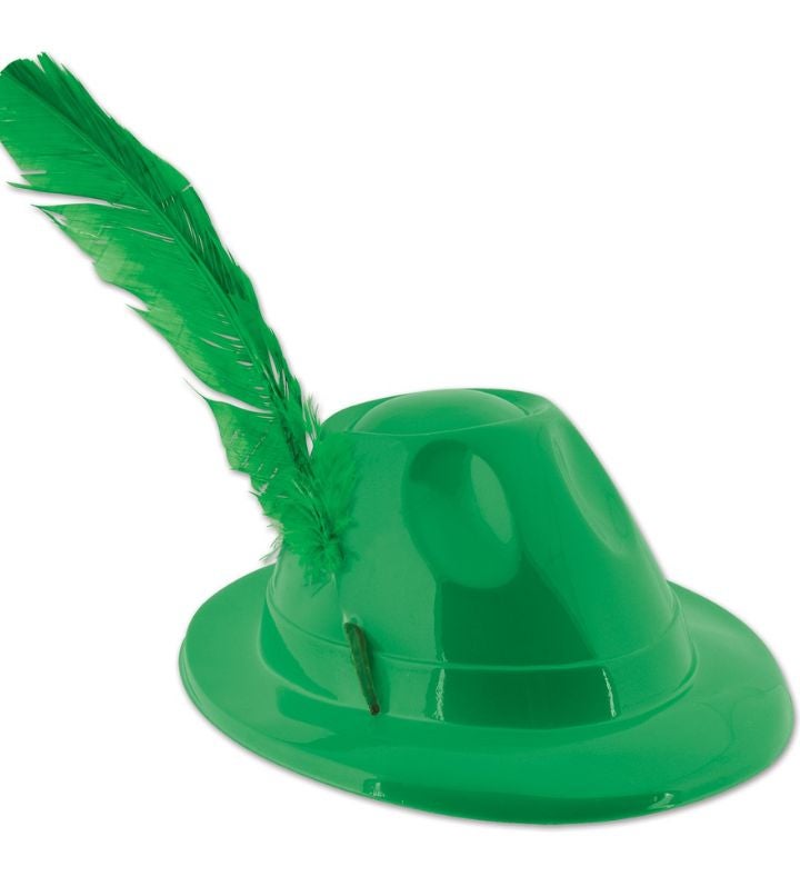 Club Pack Of 48 Green Alpine With Feather Party Hats   Adult One Size