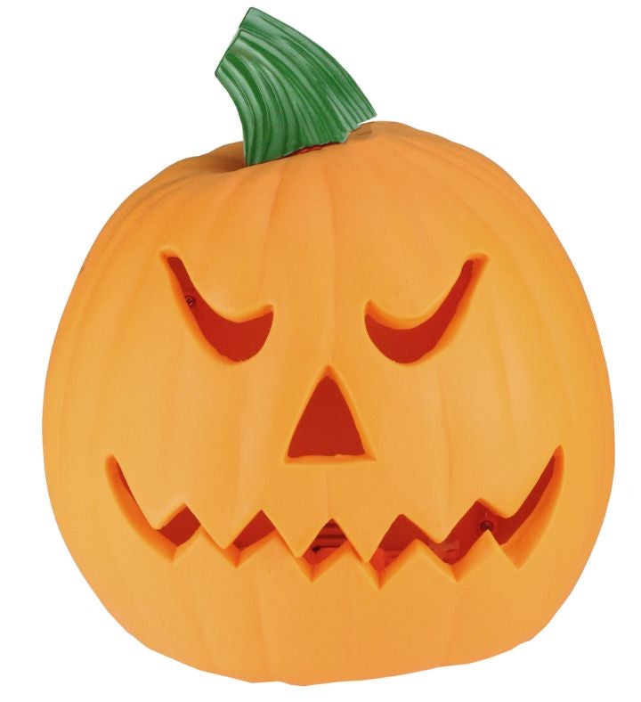 Led & Animated Double sided Halloween Pumpkin   9.75"   Orange Lights