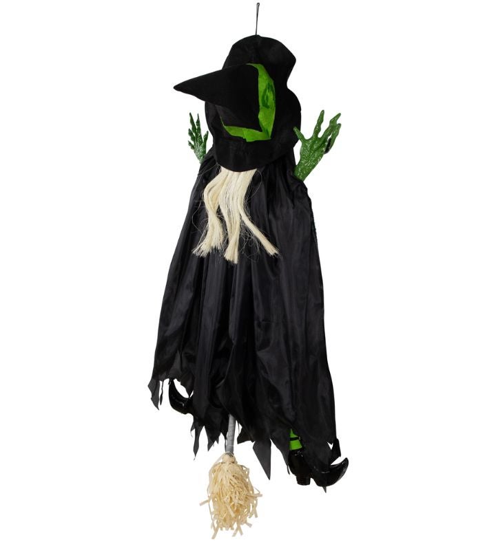 Giant Tree Trunk Crashed Witch Hanging Halloween Decoration - 4'