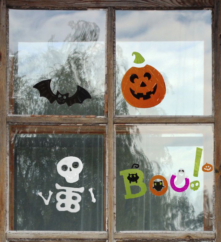 14-piece Orange And Green "boo!" Halloween Gel Window Clings