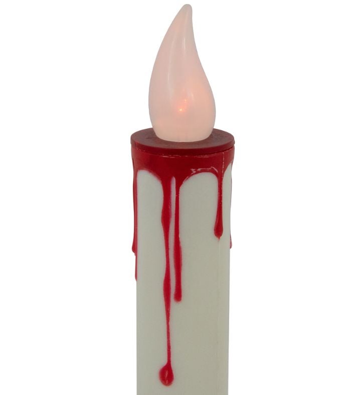 9" Flickering Led Halloween Candle Lamp With Dripping Blood Effect