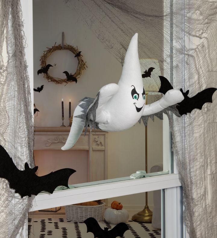 12" Ghoulish Ghost 3-d Halloween Window Decoration