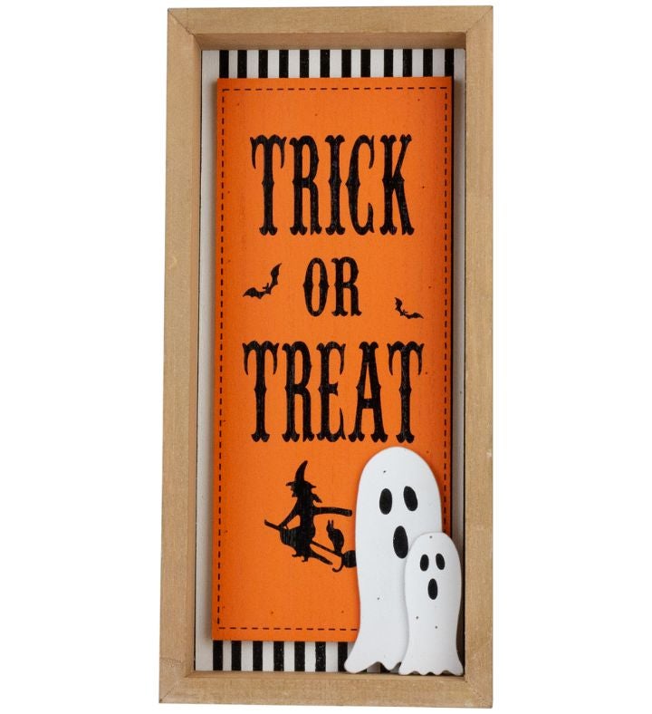 Happy Halloween Wooden Shadow Box Plaques - Set Of 2