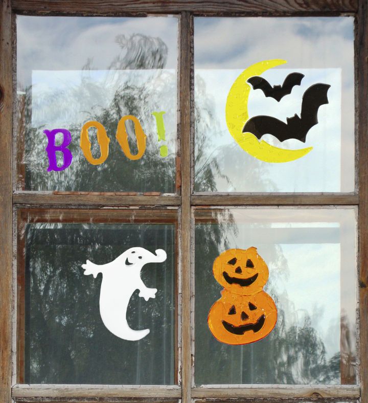 10-piece Moon And Bats Halloween Gel Window Clings