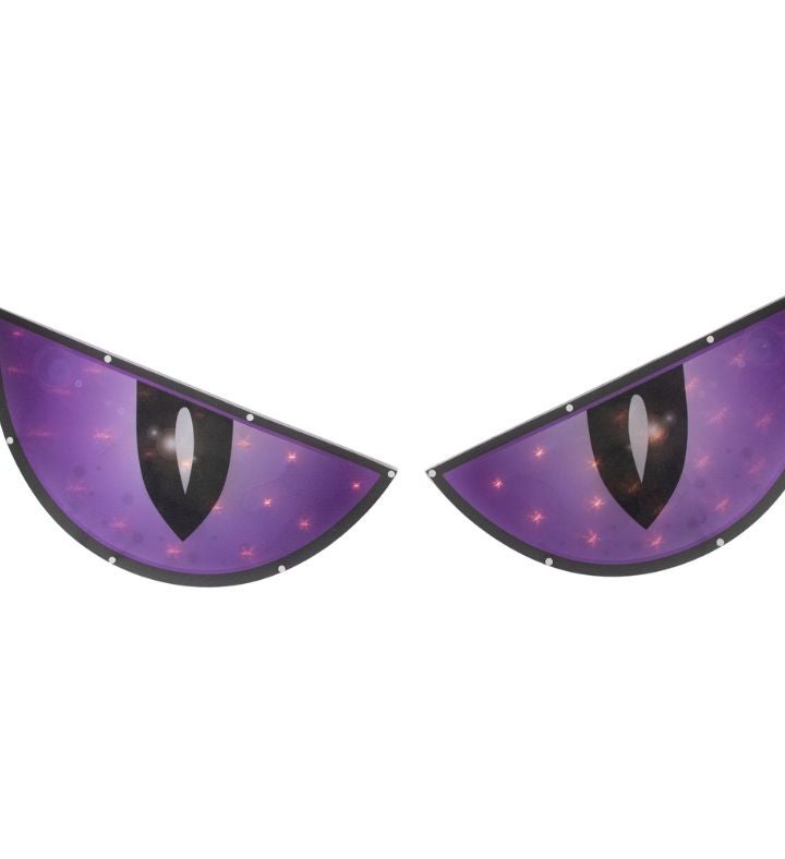 Set Of 2 Lighted Purple & Black Eyes Window Silhouette Decorations 40"