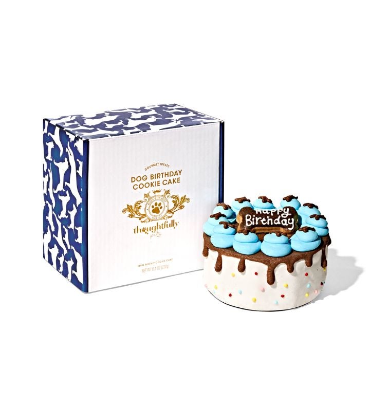 Mini Dog Birthday Cookie Cake , Blue