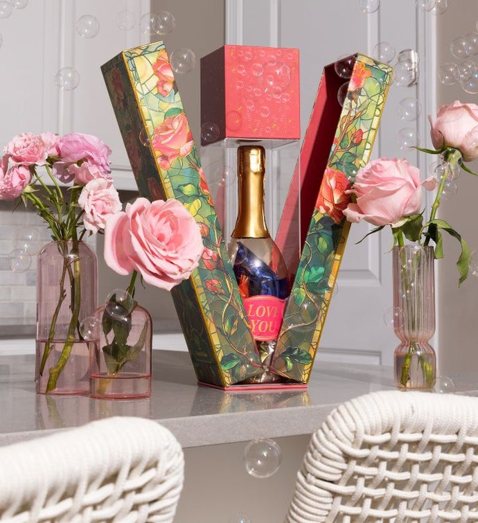 Rose Bubble Gift Box With Mini Cake Donuts