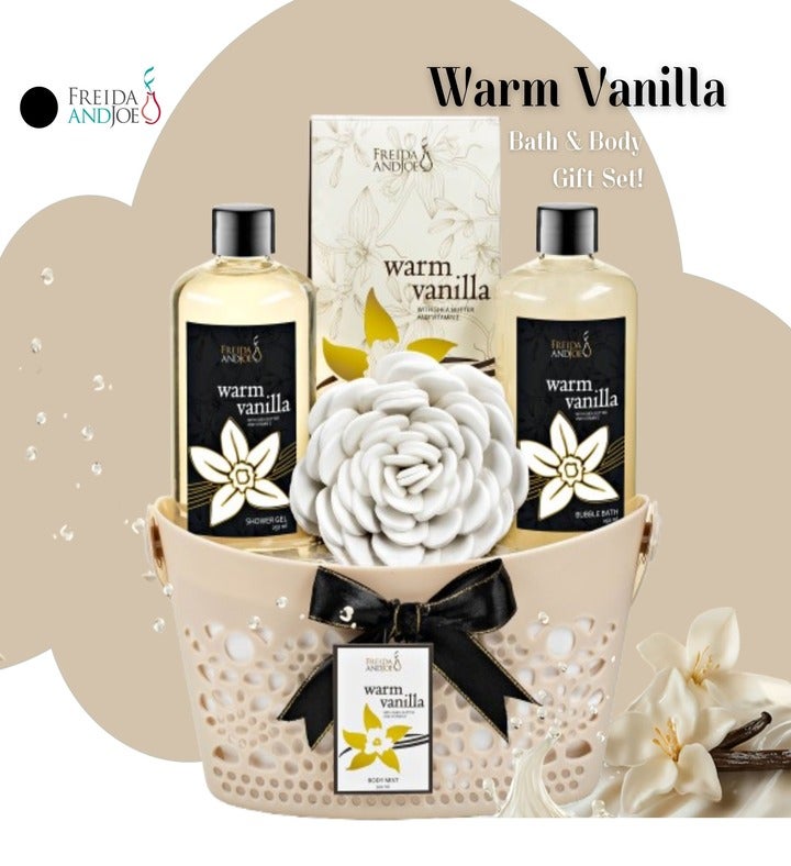 Warm Vanilla Bath And Body Set Reusable Basket | Marketplace