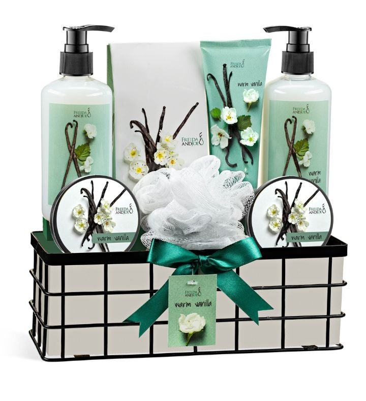 Warm Vanilla 8Pc Spa Gift Basket For Women & Men