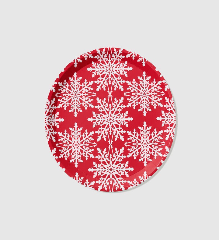 Jolly Snowflake Large Plates  10 Per Pack