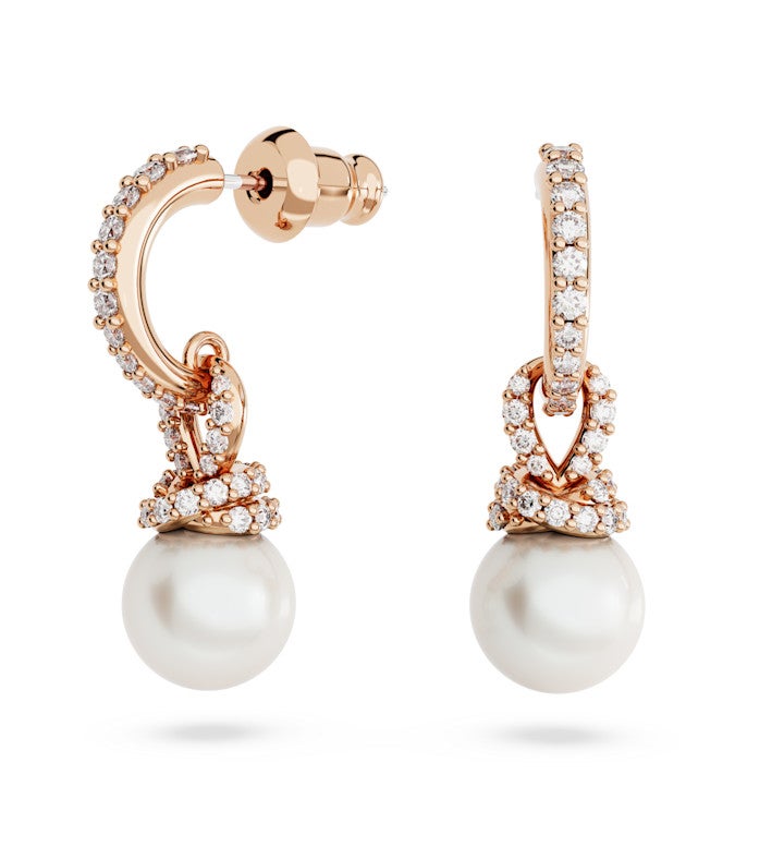 Originally Set, Crystal Pearl, White, Rose Gold tone Plated