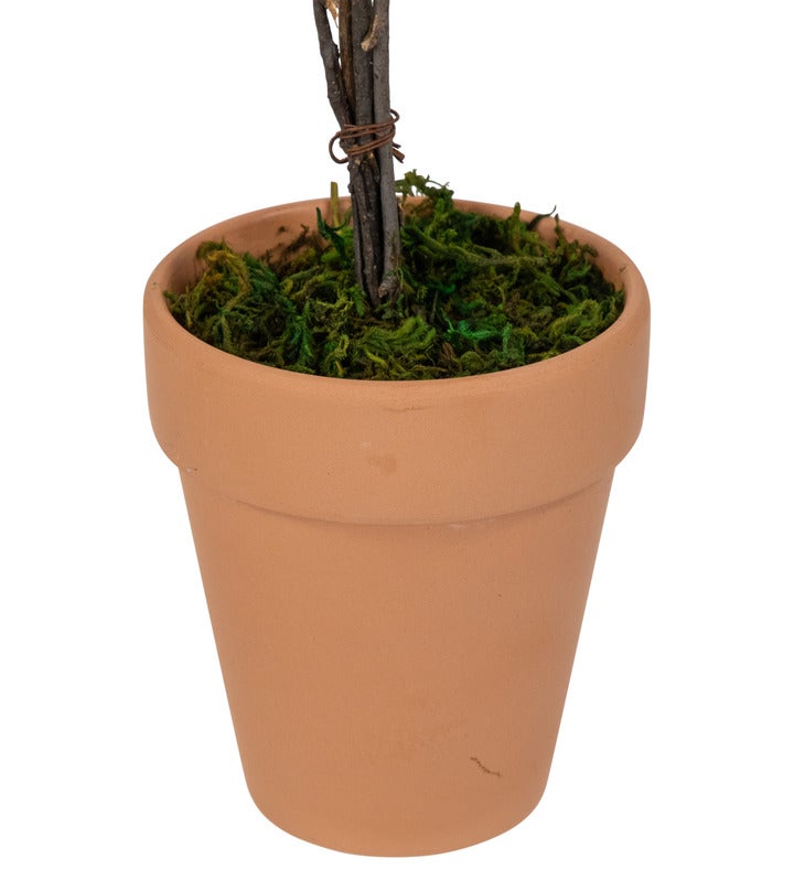 Wooden Mixed Floral Valentine's Day Artificial Potted Topiary - 14" - Red