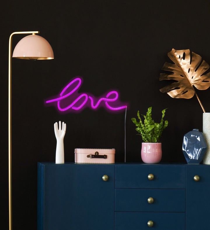 18" Pink Led Lighted 'love' Neon Style Valentine's Day Wall Sign