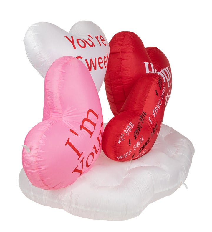 Led Inflatable Valentine's Day Conversation Hearts Outdoor Decoration - 5'