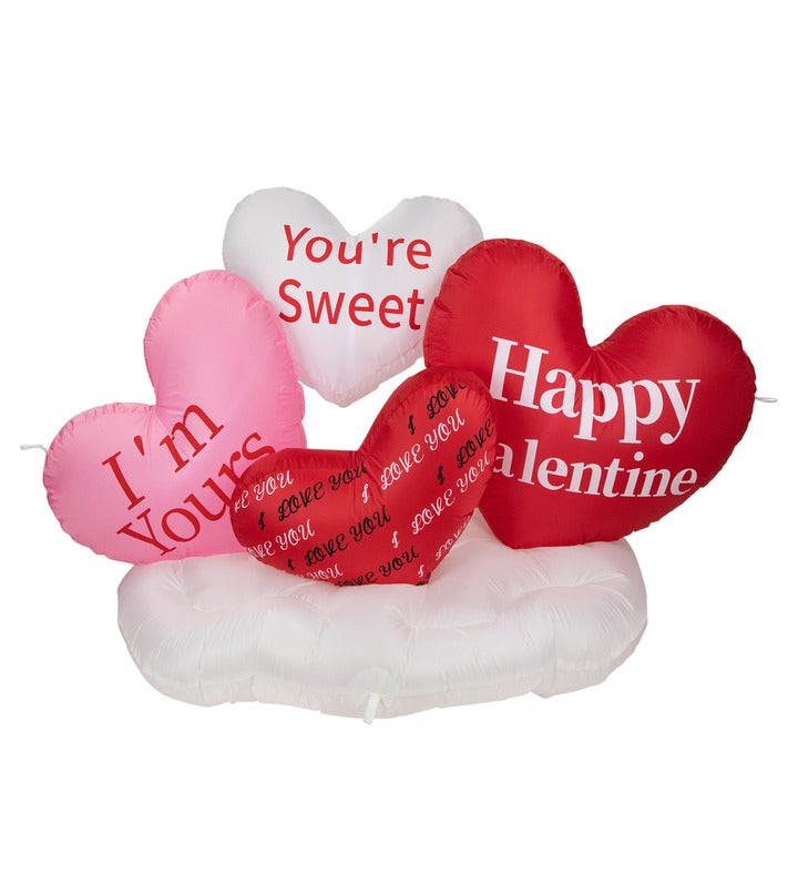Led Inflatable Valentine's Day Conversation Hearts Outdoor Decoration   5'