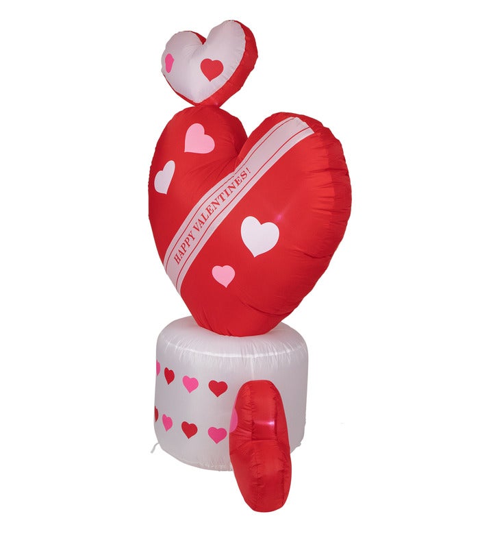Led Inflatable Valentine's Day Rotating Heart Outdoor Decoration - 5'