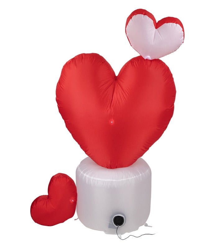 Led Inflatable Valentine's Day Rotating Heart Outdoor Decoration - 5'