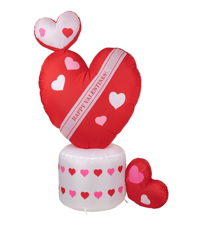 Led Inflatable Valentine's Day Rotating Heart Outdoor Decoration   5'