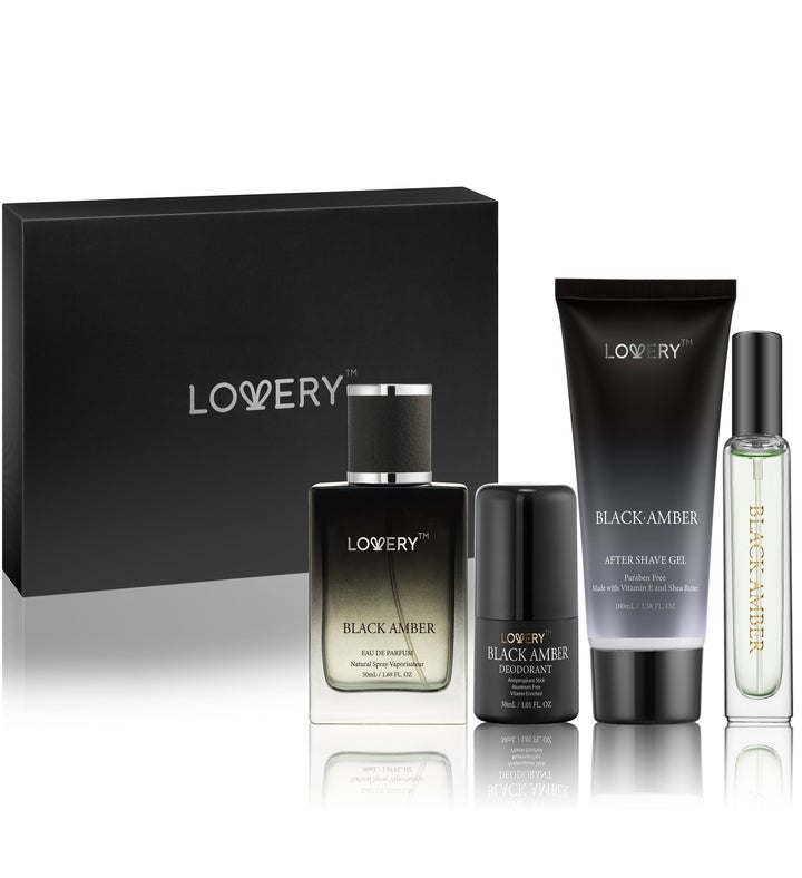 Black Amber Bath and Body Care   4pc Mens Gift Set