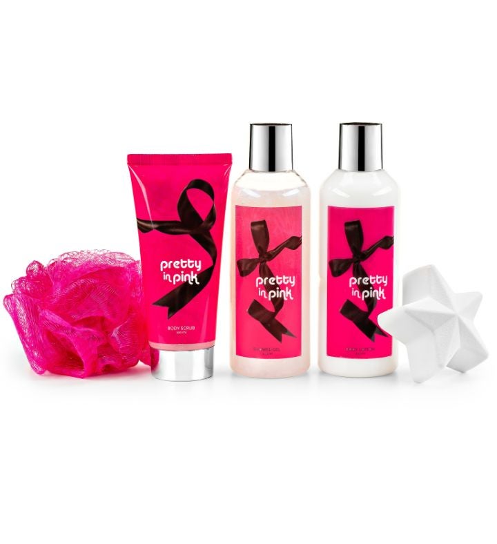 Pretty In Pink Spa Gift Set Luxurious 5-piece Bath & Body Collection