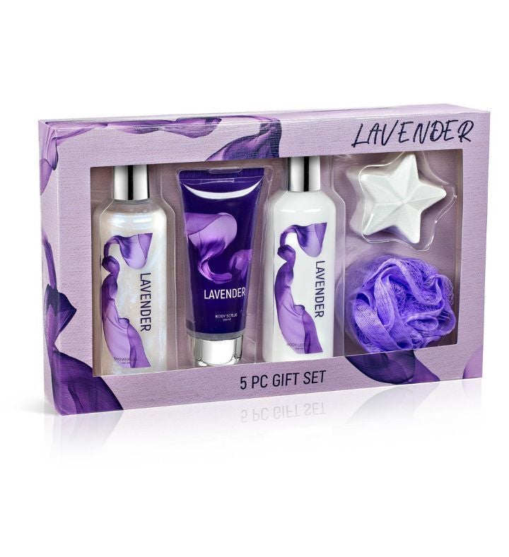 Lavender Spa Gift Set 5 piece Bath Body Collection Relaxation And Self care