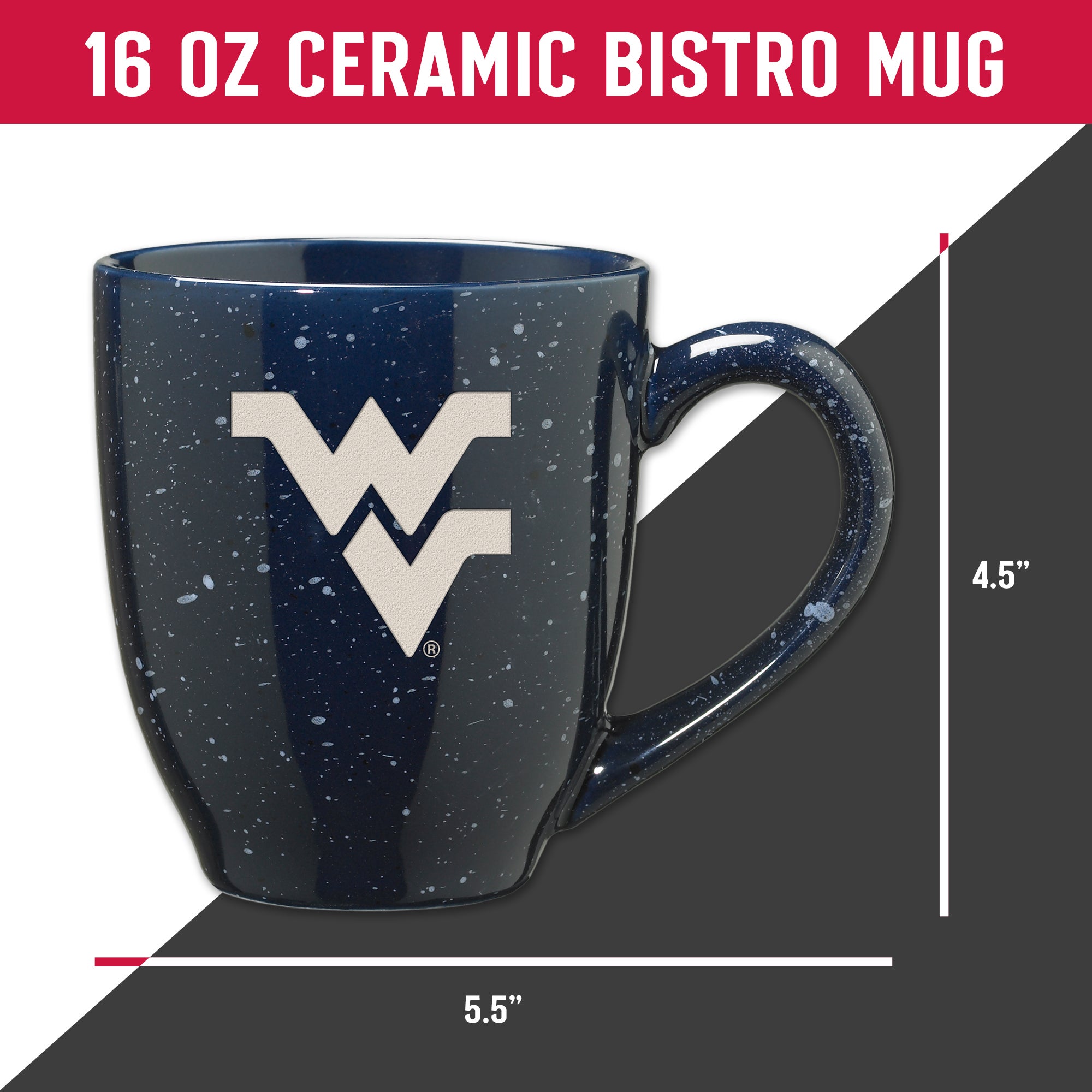 College 16 Oz Laser Engraved Ceramic Coffee Mug