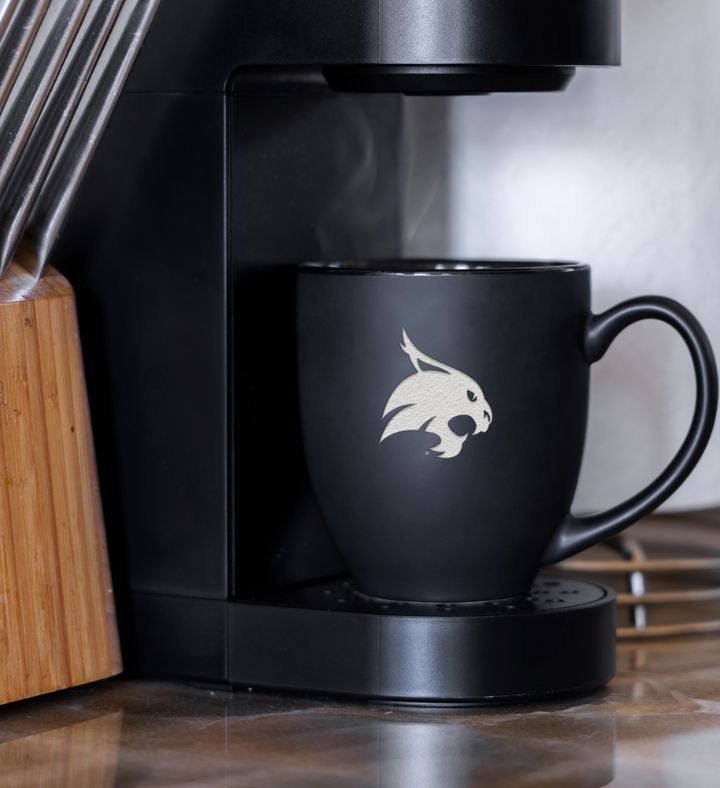 College 15oz Matte Black Ceramic Bistro Mug