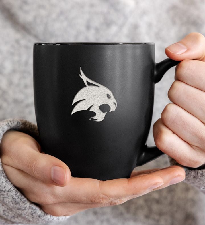 College 15oz Matte Black Ceramic Bistro Mug