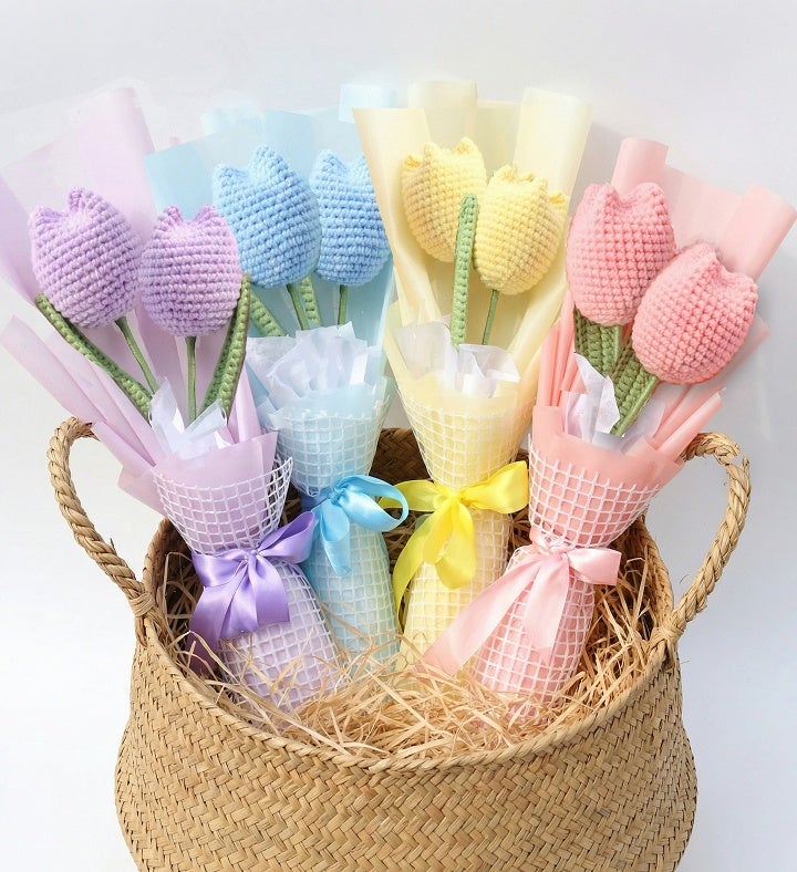 Crochet Tulips Wrapped